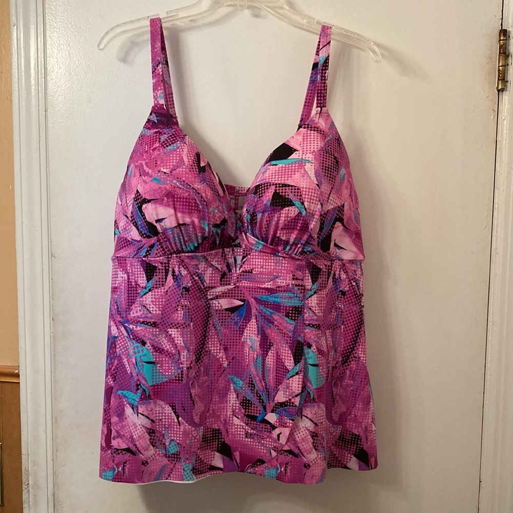 Swimsuits for All purple floral 2 piece swimsuit